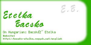 etelka bacsko business card